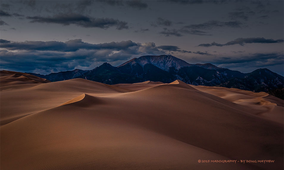 Great Sand Dunes Fleeting Sunset Glow by photographer Doug Mayhew | Madographer